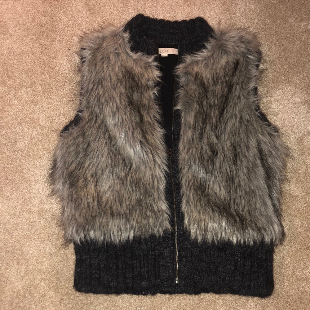 Ann Taylor Loft Faux Fur Vest